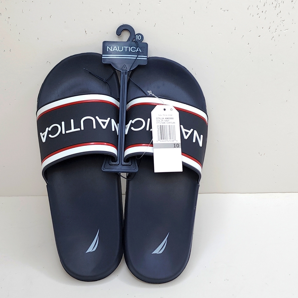 ⭐️NAUTICA💯MEN’S FLIP FLOPS,  NAVY BLUE, SIZE 10